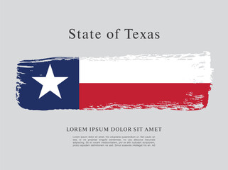 Flag of Texas state, brush stroke background