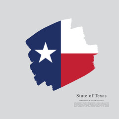 Flag of Texas state, brush stroke background