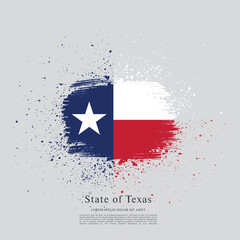 Flag of Texas state, brush stroke background