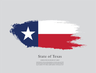 Flag of Texas state, brush stroke background