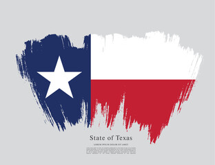 Flag of Texas state, brush stroke background