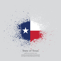 Flag of Texas state, brush stroke background