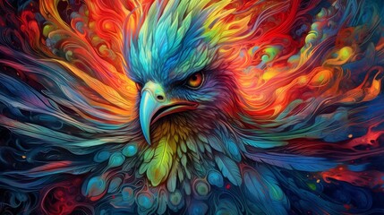 Obraz premium psychedelic colorful bird