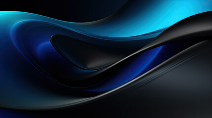 black blue abstract background, futuristic design, 3d modern technology background. Modern black and blue abstract background with a minimalistic design
