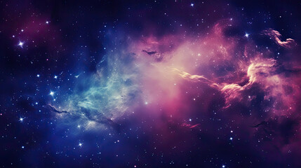 background with stars, Stars on a Dark Blue Night Sky, The cosmos filled with countless stars, blue space	

