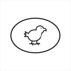 vector image of a single chick in a circle