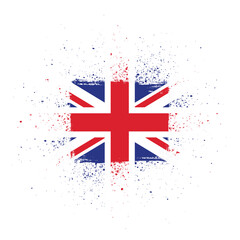 Flag of the United Kingdom of Great Britain and Northern Ireland, brush stroke background