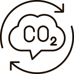 carbon footprint line icon illustration