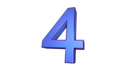 Obraz premium Blue 3d number 4