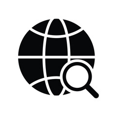 Globe world search vector icon
