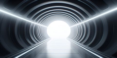 A tunnel with lights in the middle Enchanting Light Tunnel Perspective 