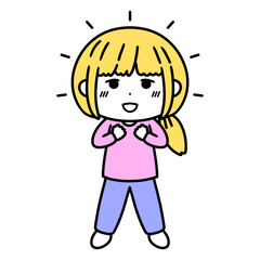 ワクワクする女性　イラスト