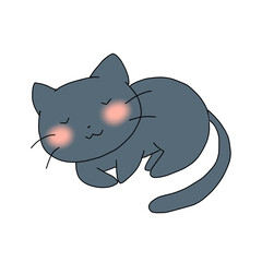 寝ている黒猫