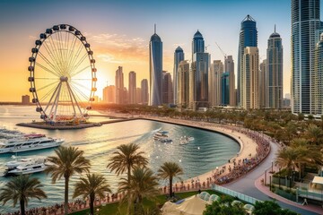 Dubai Marina. UAE. November 3, 2013. Dubai was the fastest developing city in the world between...