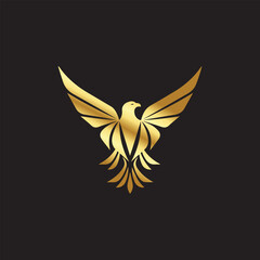 Fototapeta premium Eagle Label design, Flying golden eagle icon, Luxurious Eagle Vector template