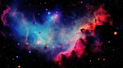 abstract nebula outer space background with grain and noise texture for header poster banner backdrop - obrazy, fototapety, plakaty