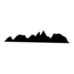 Mountains silhouettes. Vector of outdoor design elements.