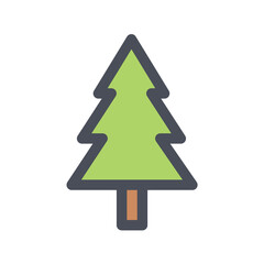 Christmas Tree color icon for Christmas decoration.