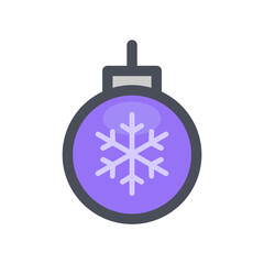 Fototapeta premium Snowflake Ball color icon for Christmas decoration.