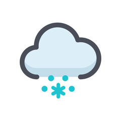 Cloud Snow color icon for Christmas decoration.