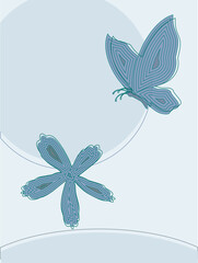 Butterfly and flower Minmalism 02