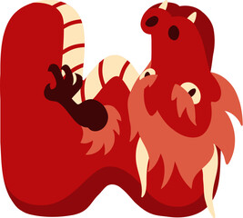 Chinese Dragon Letter W
