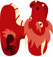 Chinese Dragon Letter H