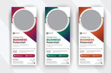 Corporate business conference agency roll up standee banner template 