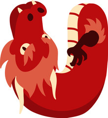 Chinese Dragon Letter U