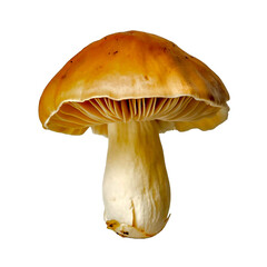 A piece of fresh mushroom isolated on a white or transparent background