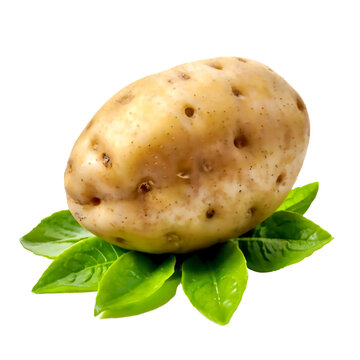 A piece of fresh potato isolated on a white or transparent background