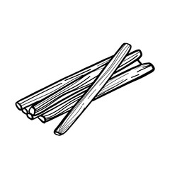 Smoked cheese sticks on white background