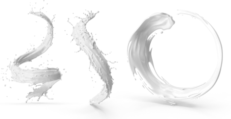 milk splash on transparent background