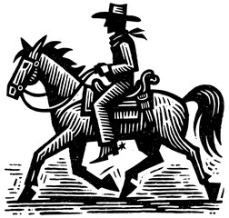 Cowboy Riding Horse
