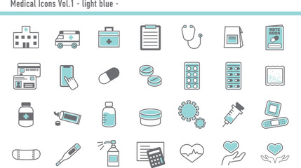 医療アイコンセットA　05　水色