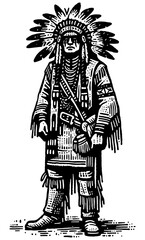 Native American Linocut