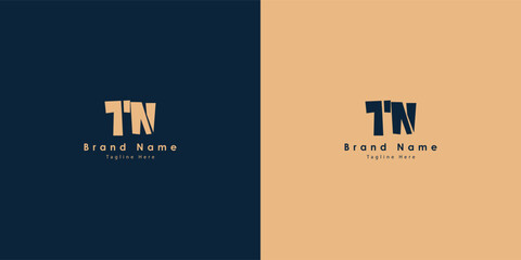 TN Letters vector logo design - obrazy, fototapety, plakaty