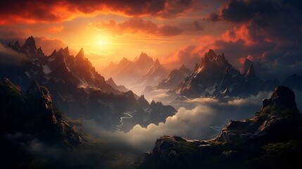 A breathtaking sunset over the mountains