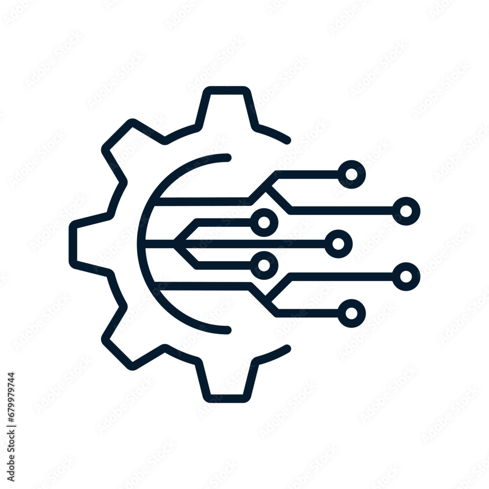 Poster the concept of collecting and processing multi-channel information. vector linear icon isolated on w