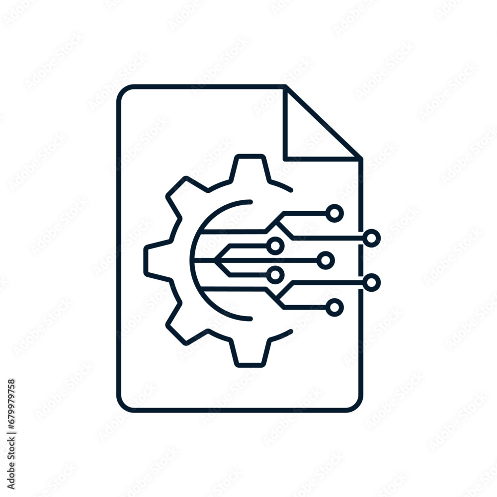 Poster concept of electronic data processing, documentation. vector icon isolated on white background.