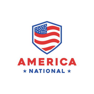 America Usa Shield Logo Vector Design illustration Emblem