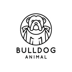 Bulldog Mascot Logo Vector Design illustration Emblem