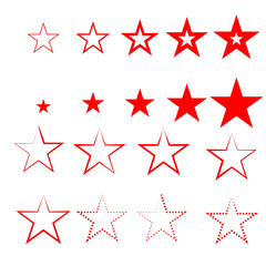 Stars collection. Star vector icons. set of star clipart isolated on transparent background. Star icon. Stars in modern simple flat style. Vector