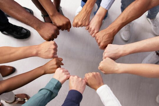Multi-Ethnic Team Embraces Unity