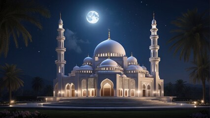 Fototapeta na wymiar mosque at night photo