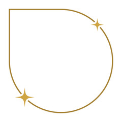 Aesthetic frame with stars. Minimal boho geometric graphic design template with sparkles.