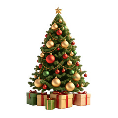 Obraz na płótnie Canvas christmas tree with gifts transparent png 