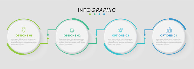 Business infographic design template with 4 options or steps.  - obrazy, fototapety, plakaty