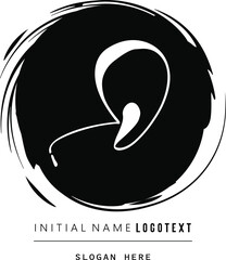 vector icon of letter O with ink stroke, hand drawn O letters Logo design. Brushstroke O Letter Logo, O-Letter Logo Design with grunge circle background.eps8