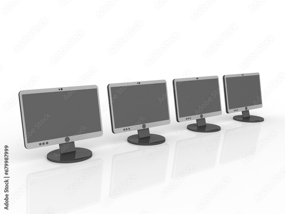 Poster 3d rendering technology computer network